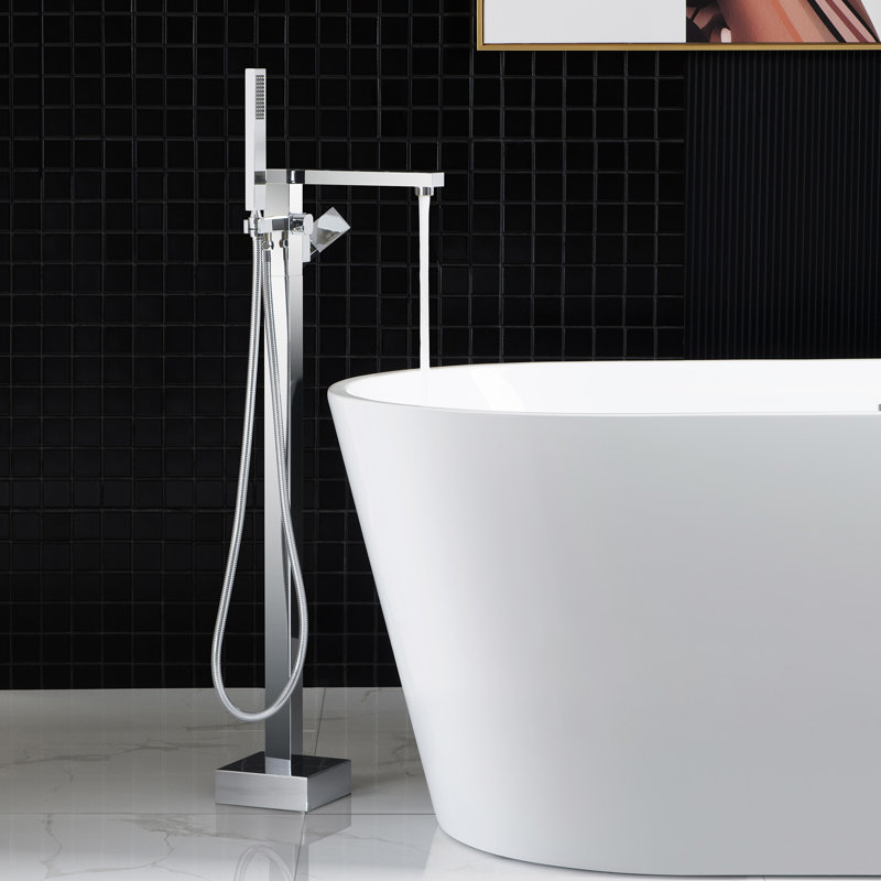 Woodbridge Single Handle Floor Mounted Freestanding Tub Filler Reviews Wayfair