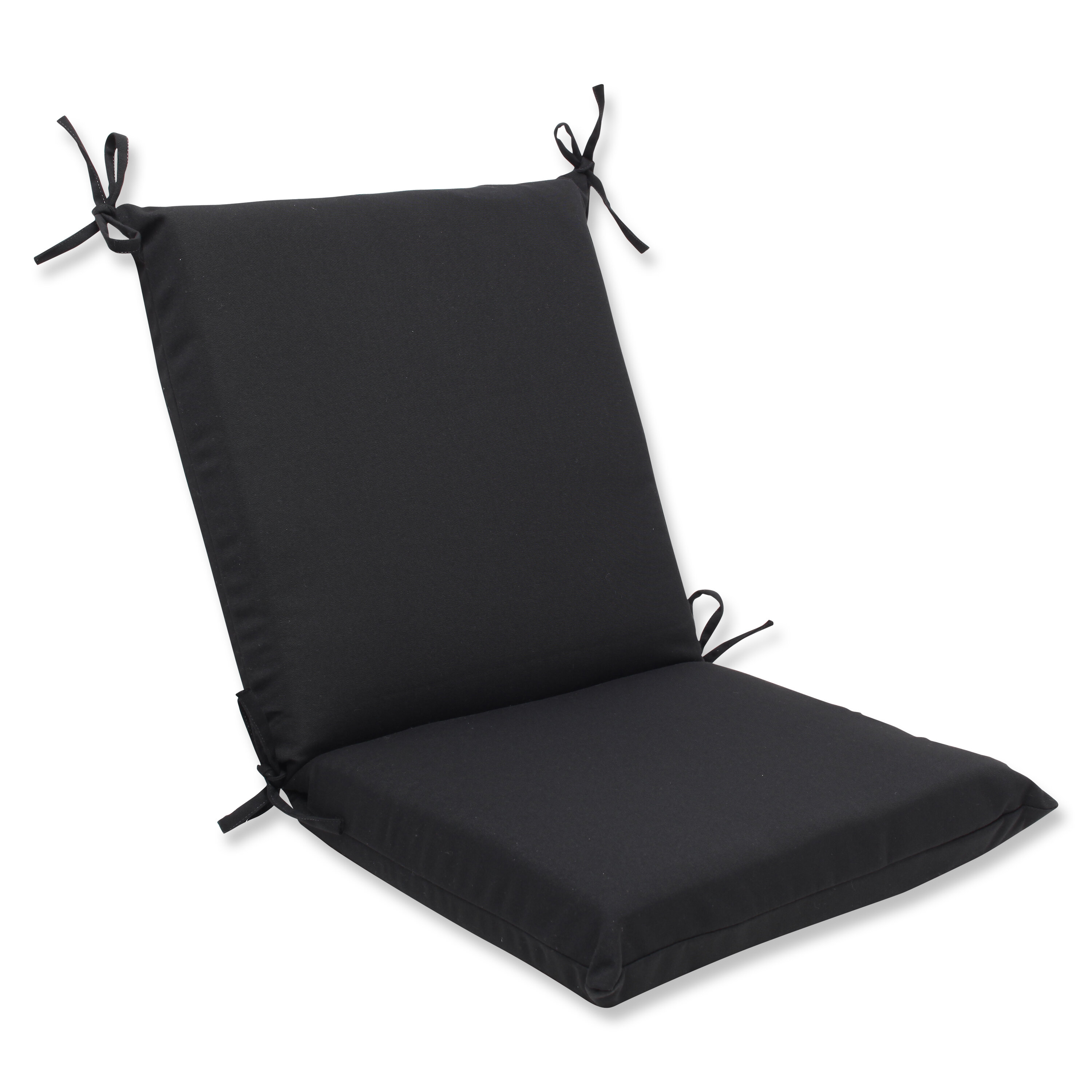 36.5 Solid Dark Gray Outdoor Patio Squared Chair Cushion with Ties 