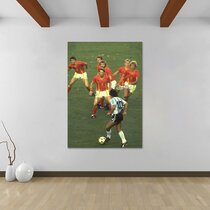Various Sizes Canvas Wall Art Print Diego Maradona taking on Belgium players 