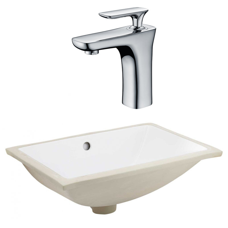 Royalpurplebathkitchen Csa Ceramic Rectangular Undermount Bathroom Sink With Faucet And Overflow Wayfair