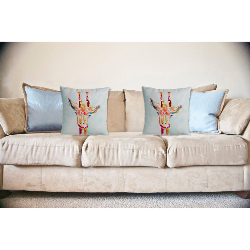 World Menagerie Lansdale Giraffe Indoor Outdoor Throw Pillow Cover Reviews Wayfair