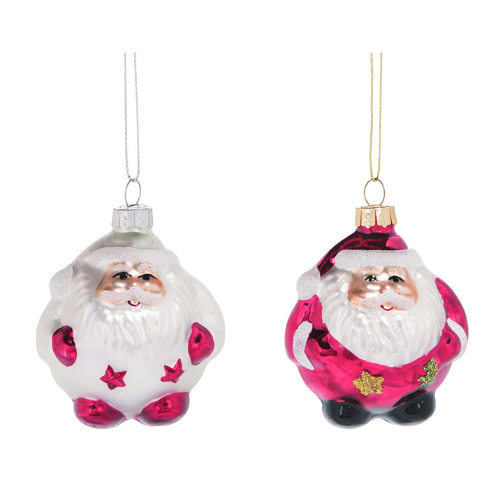 The Holiday Aisle® 2 Piece Nostalgic Santa Hanging Figurine Ornament Set | Wayfair