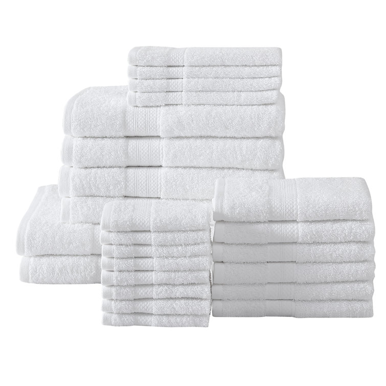 Royal Heritage Home Low Twist 24 Piece 100 Cotton Bath Towel Set Reviews Wayfair