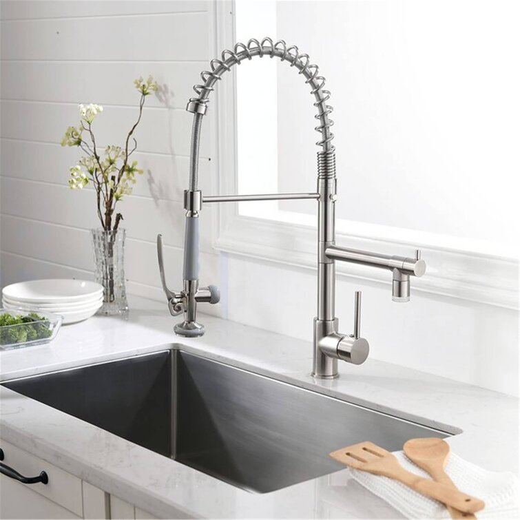 Modern Chrome Brass Kitchen Faucet Swivels Spout Single Handle Basin Mixer
