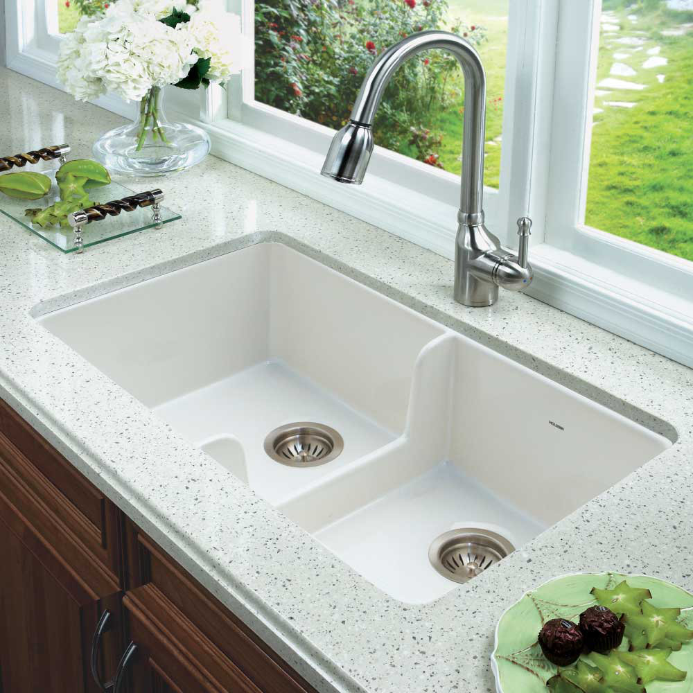 Houzer Platus Fireclay 32 X 18 Double Basin Undermount Kitchen Sink Wayfair