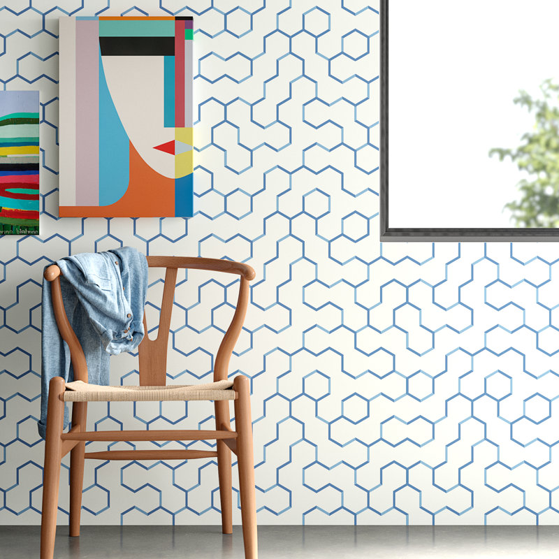 Lillian 16 5 L X 20 5 W Geometric Peel And Stick Wallpaper Roll