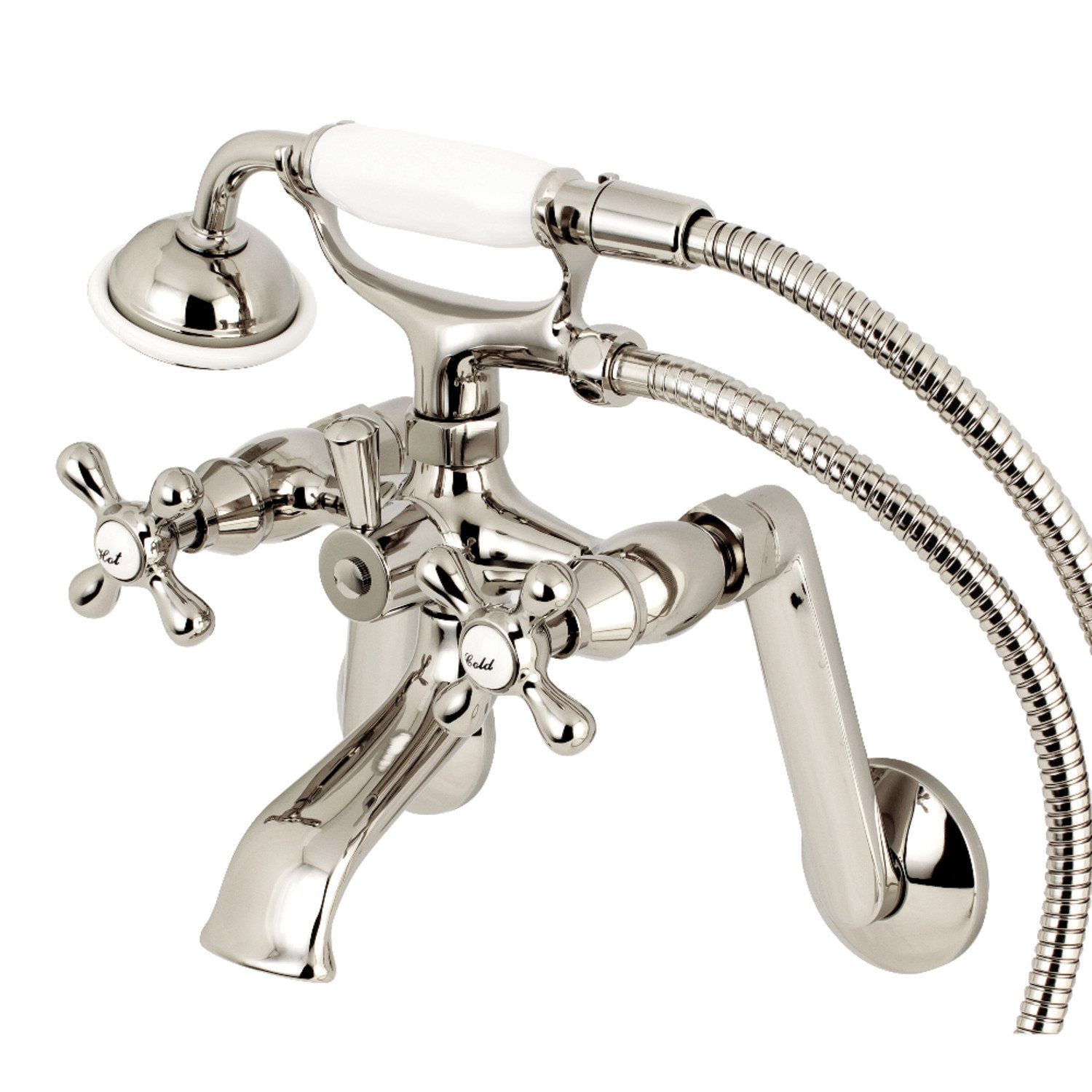 Kingston Brass Vintage Triple Handle Clawfoot Tub Faucet With Hand