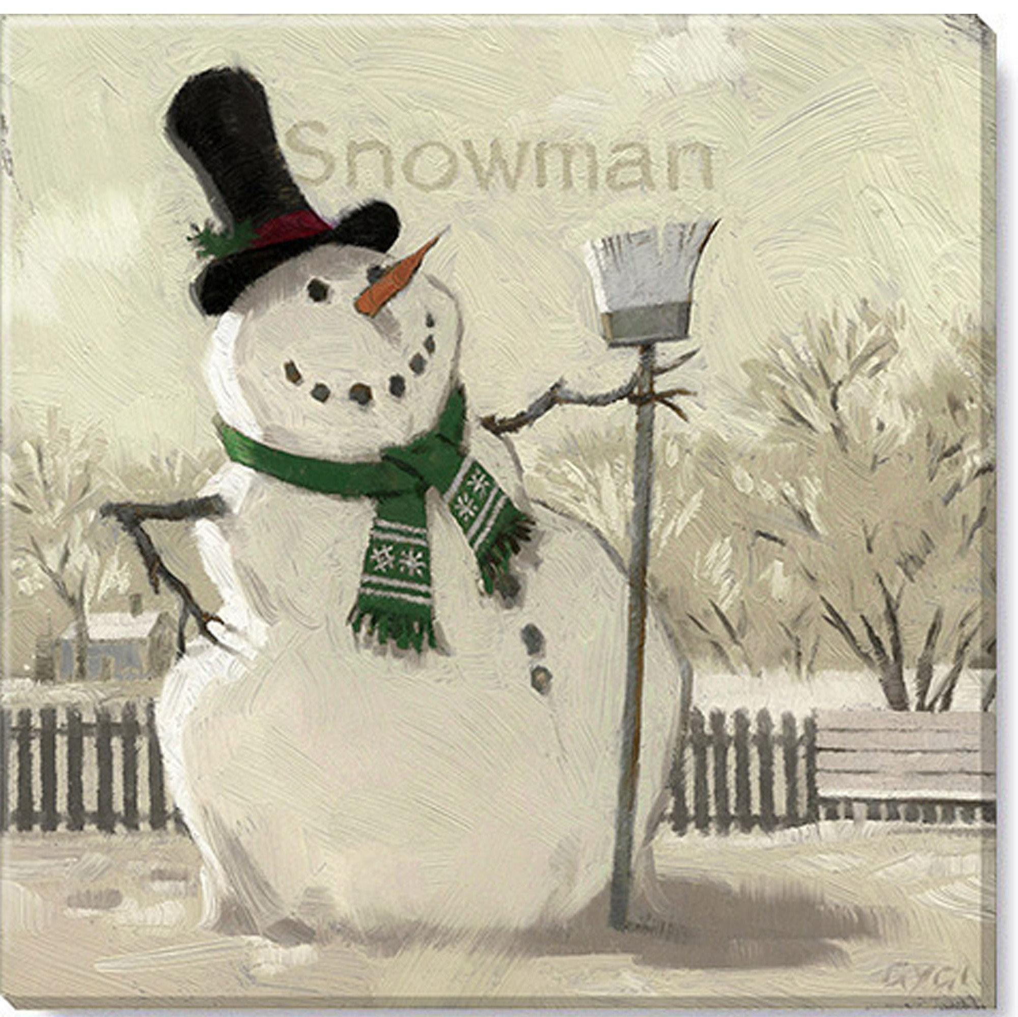 Darren Gygi Home Collection Snowman With Broom Sepia by Darren Gygi ...