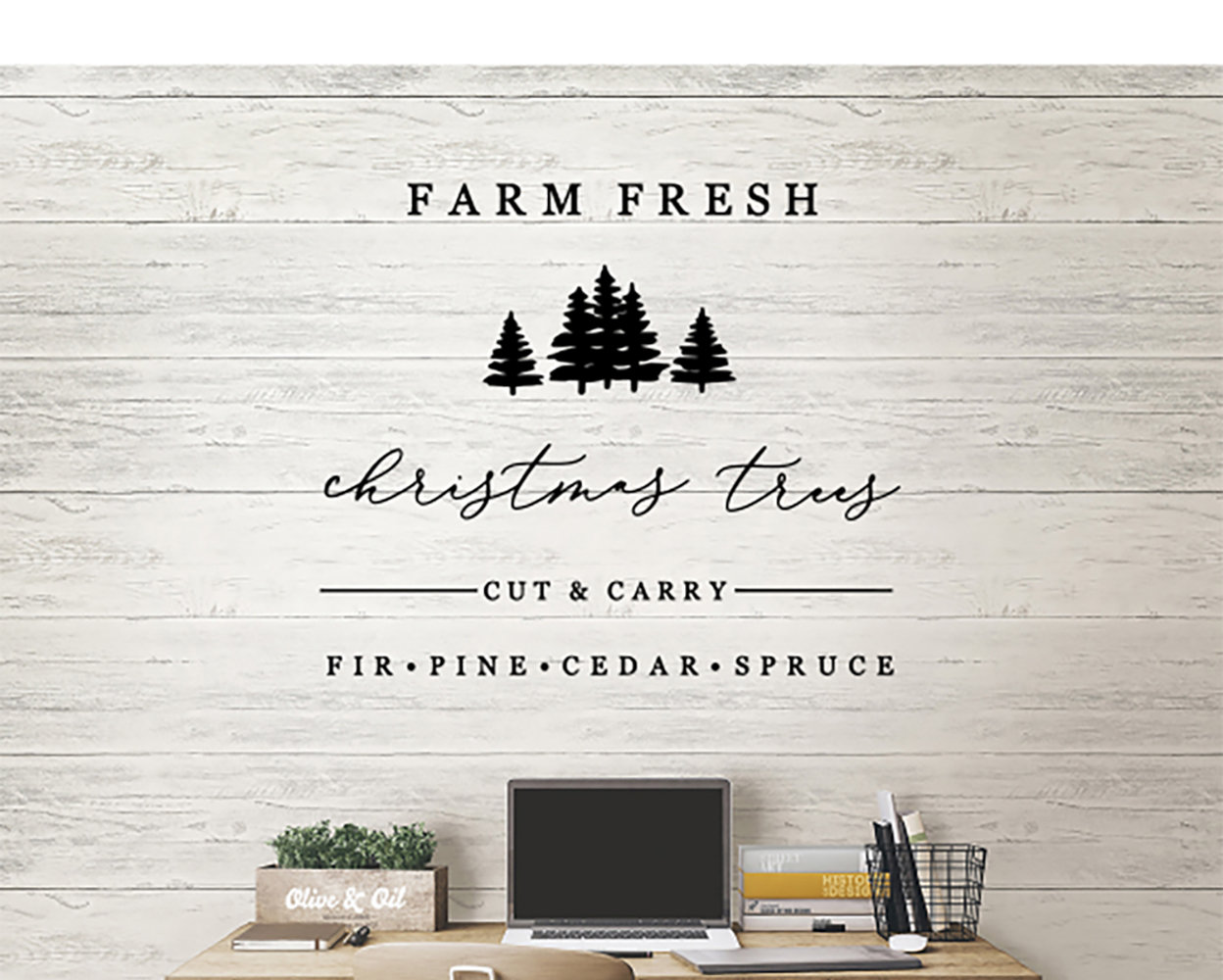 The Holiday Aisle Farm Fresh Christmas Trees Vinyl Words Wall Farm Fresh Christmas Trees Vinyl Words