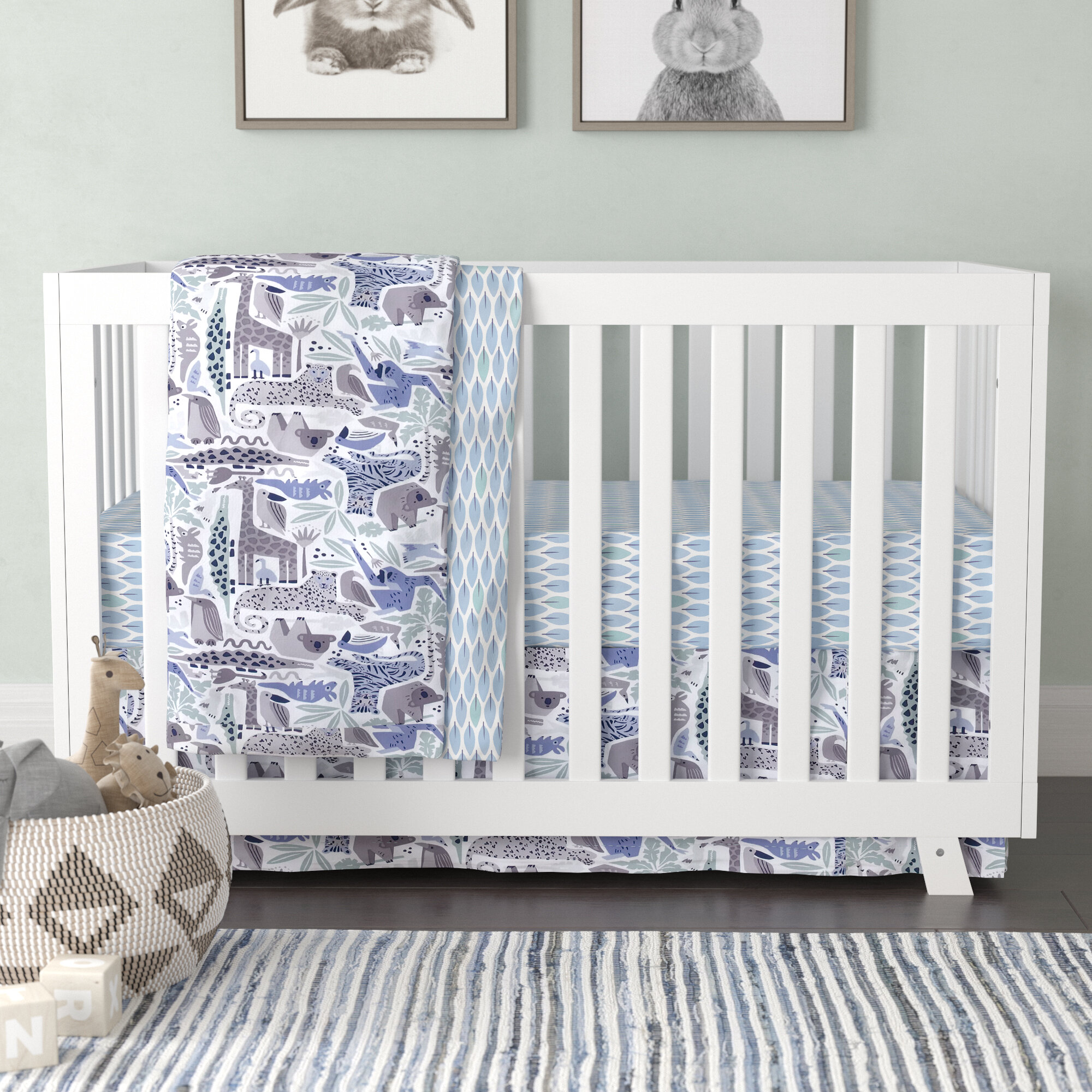 Mack Milo Burrandale Animal Jungle 3 Piece Crib Bedding Set