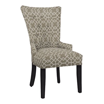 Tufted Upholstered Arm Chair Hekman Body Fabric: 2365-783, Leg Color: Black Satin, Nailhead Color: Nickel