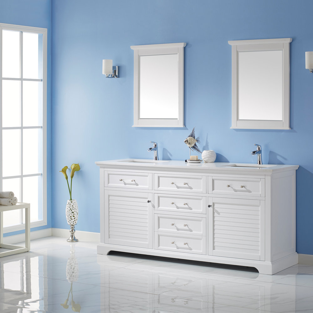 Rosecliff Heights Larry 72 Double Bathroom Vanity Set With Mirror Reviews Wayfair