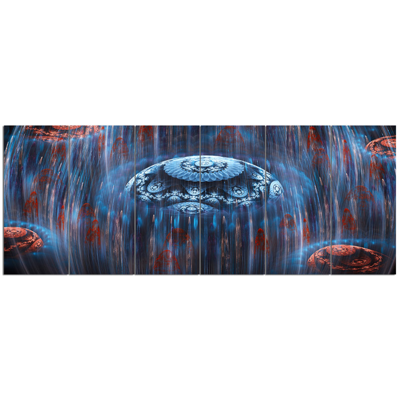 Designart Blue World Of Infinite Universe 6 Piece Graphic Art Print Set On Canvas Wayfair