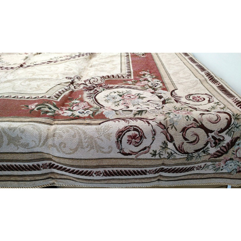 DaDa Bedding Red Floral Blossoms Victorian Chenille Medallion Bedspread Set Twin