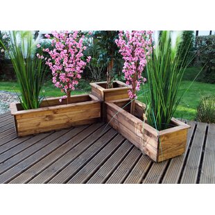 Window Box Decking Trough Garden Flower Plant Tub Tall Wooden Patio Planter