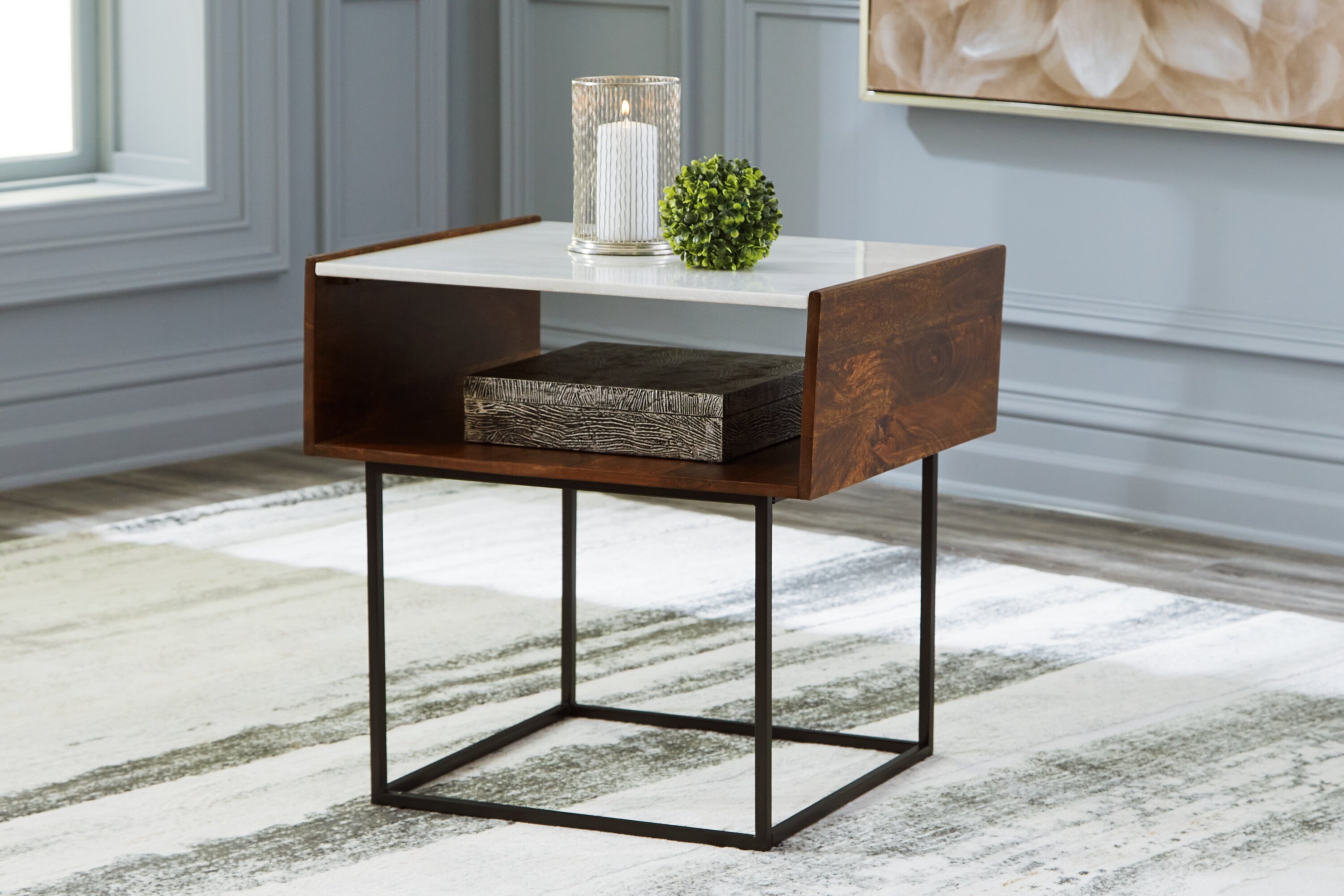 oblong end table