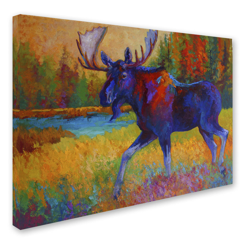 Latitude Run Majestic Moose Acrylic Painting Print On Wrapped