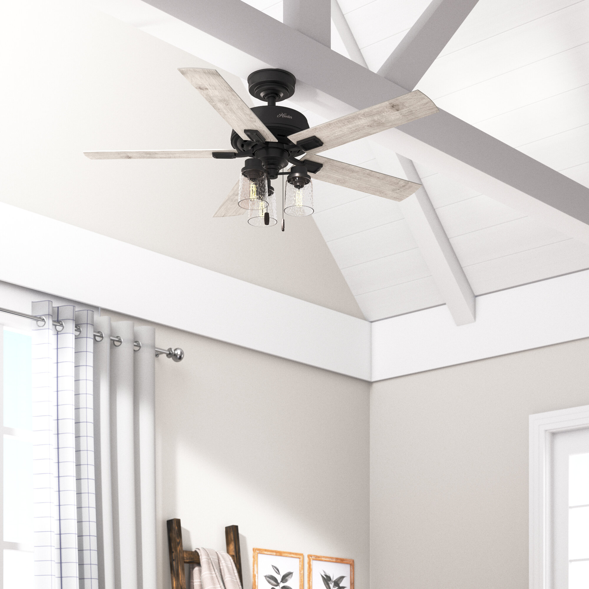 Hunter Fan 44 Hartland 5 Blade Standard Ceiling Fan With Pull Chain And Light Kit Included Reviews Wayfair