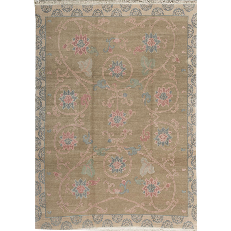 Bokara Rug Co Inc Tibetan Oriental Hand Knotted Wool Ivory Area Rug Wayfair