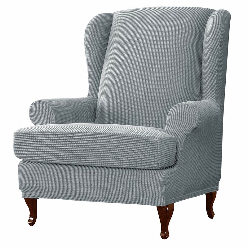 Red Barrel Studio Soft Spandex Stretch T Cushion Wingback Chair Slipcover Reviews Wayfair