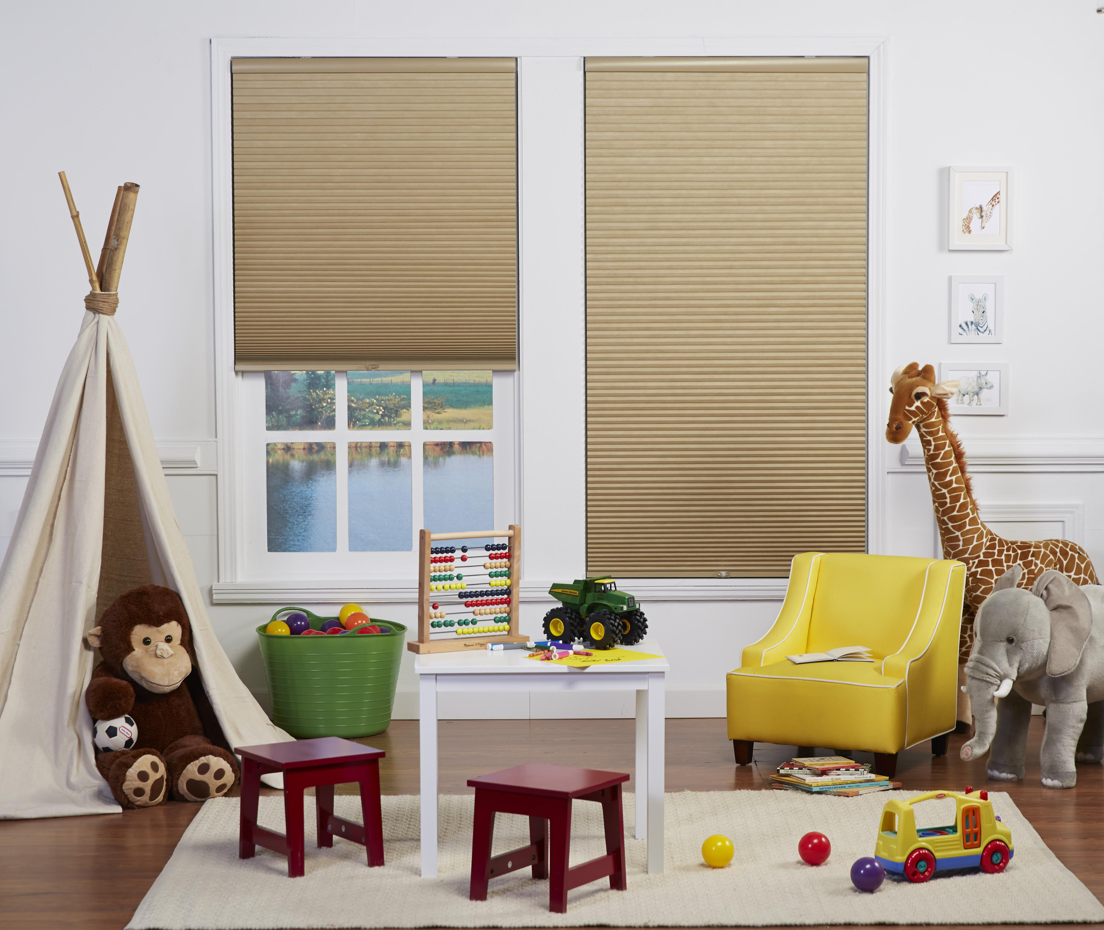 DEZ Furnishings QCLN280720 Cordless Light Filtering Cellular Shade 28W x 72H Inches Linen