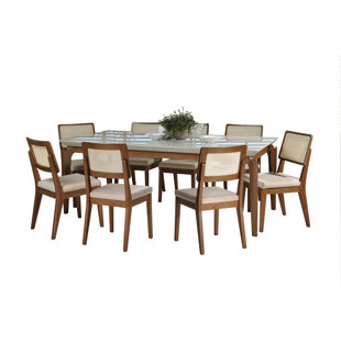 Tatro 9 Piece Solid Wood Dining Set by