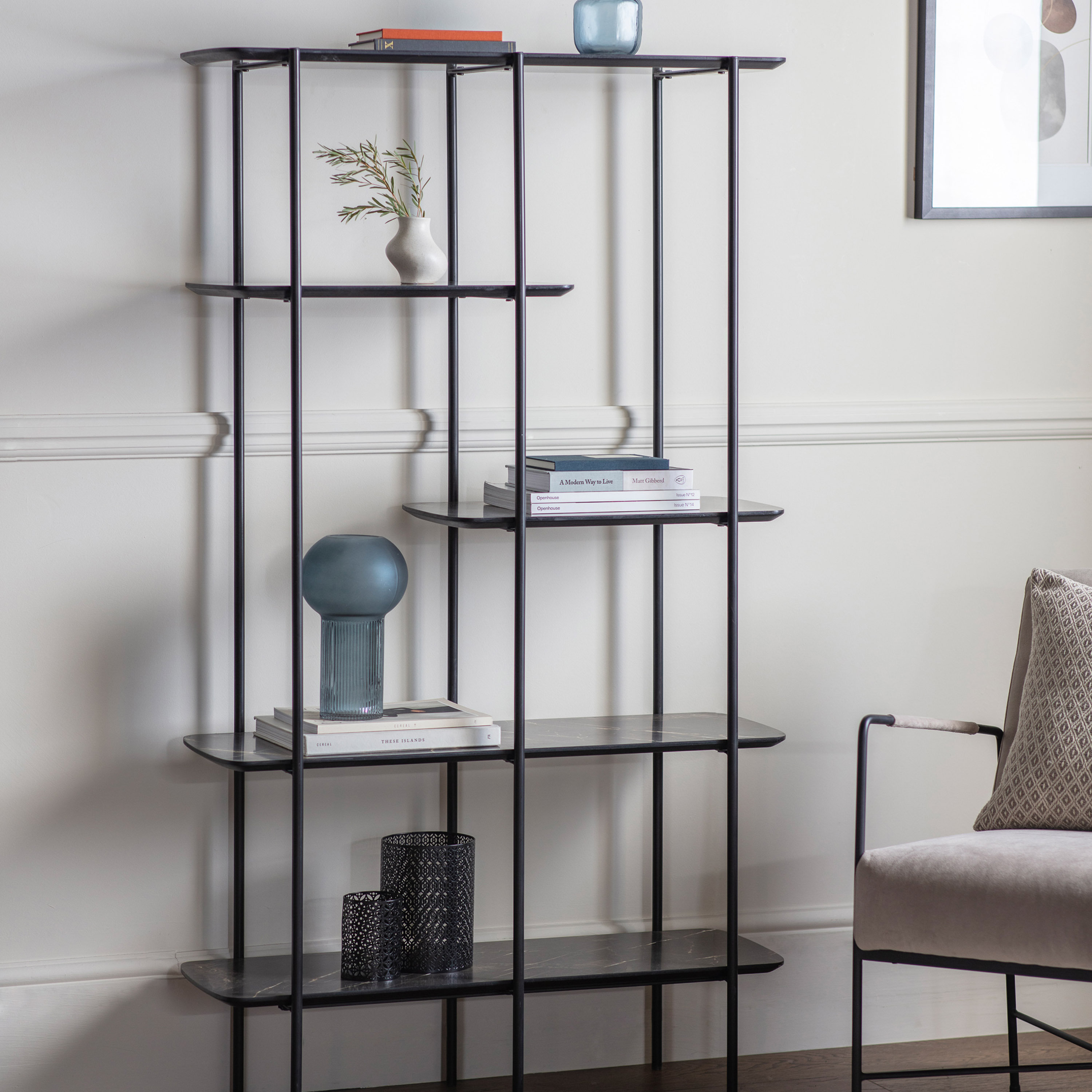 Zipcode Design Kings County 160Cm H x 90Cm W Metal Geometric Bookcase