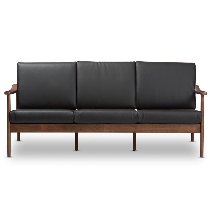 Kellner Mid Century Modern Faux Leather Sofa Kellner Mid Century Modern Faux Leather Sofa