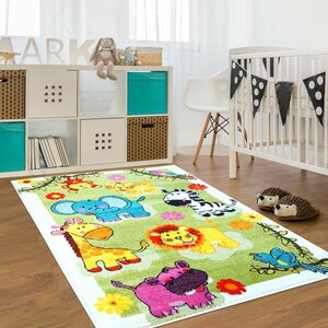 Jodie Kids Animal Green Area Rug