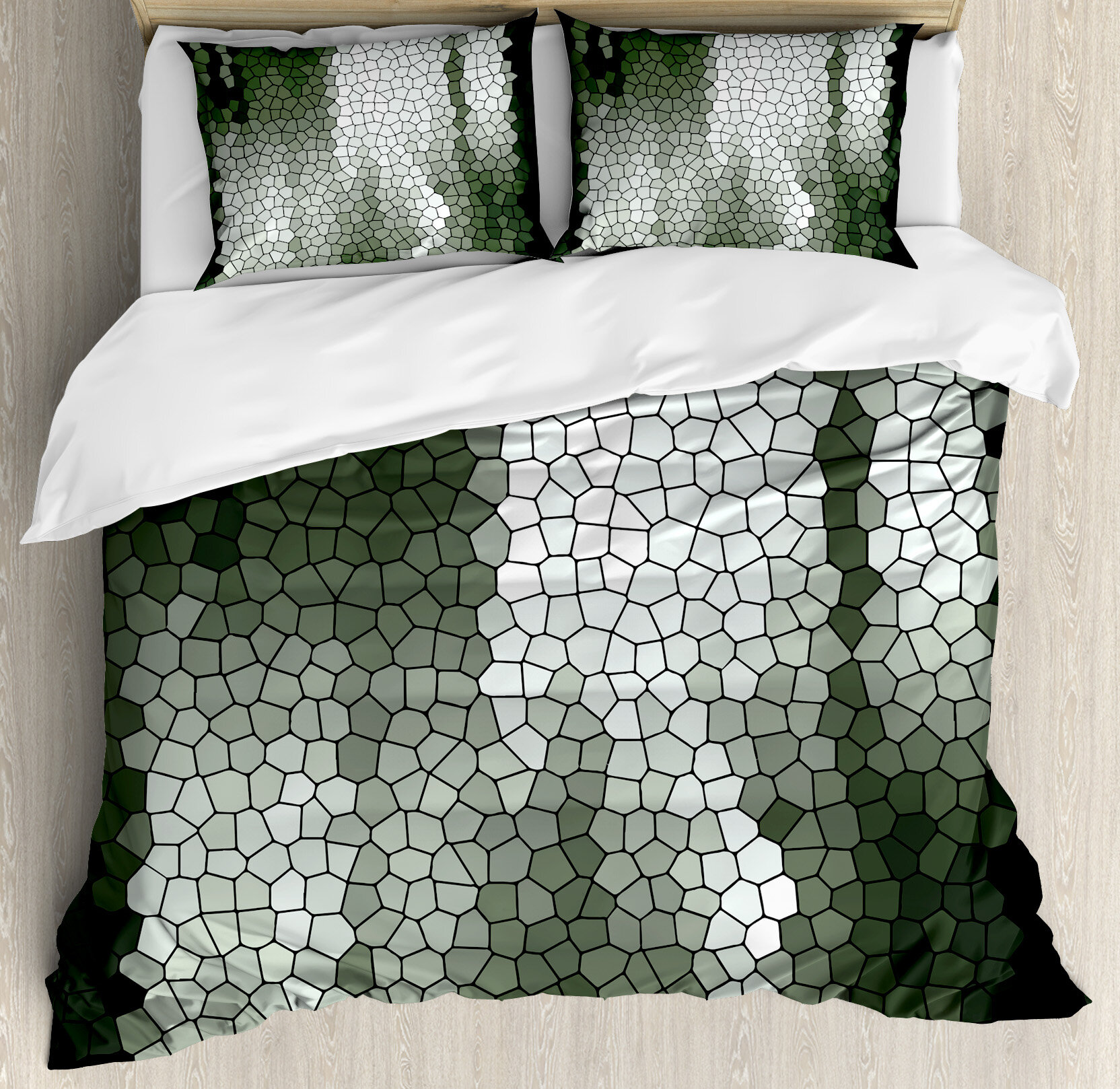 East Urban Home Abstract Artistic Mosaic Pattern Green And Tones