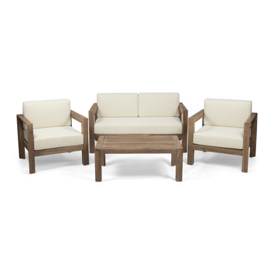 Phillipston 4 Piece Sofa Seating Group with Cushions