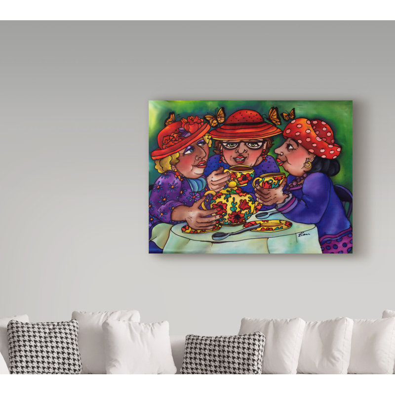Trademark Art Tea For Three Acrylic Painting Print On Wrapped
