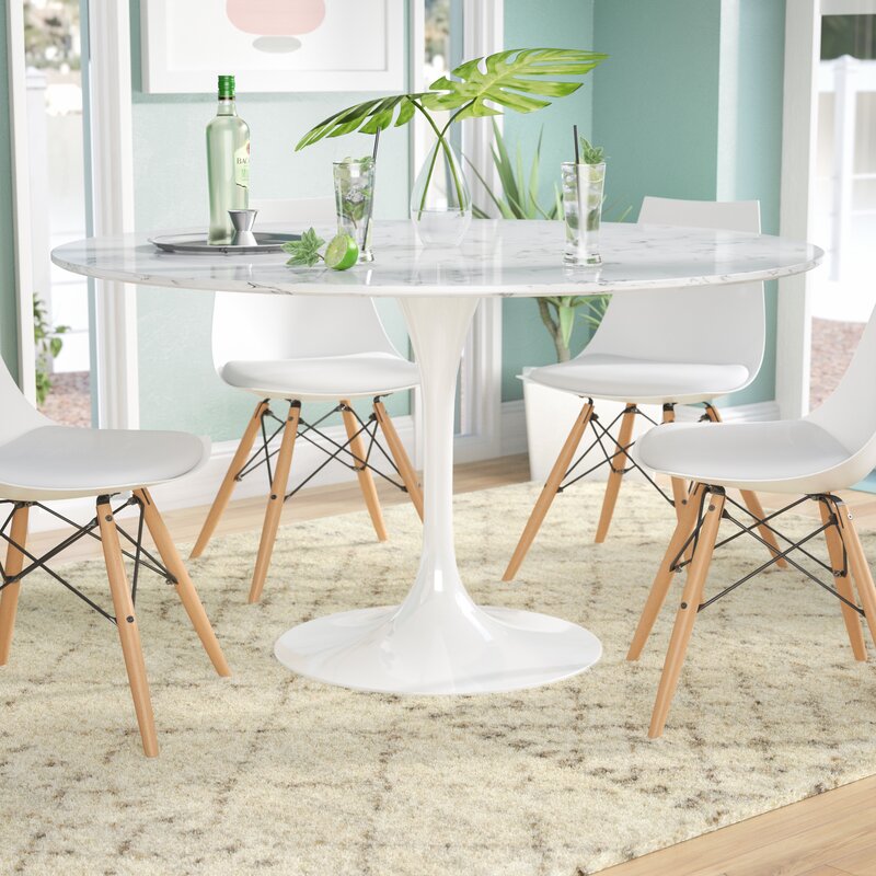 Langley Street Julien Artificial Marble Round Dining Table & Reviews ...