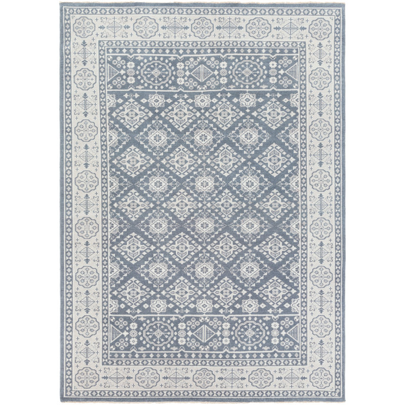 Mollie Hand-Knotted Wool Blue Area Rug