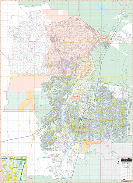 Universal Map Laminated Albuquerque Nm Wall Map 75 5 X 55 25