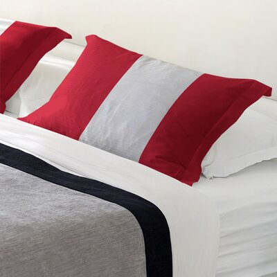Washington Sham East Urban Home Size: King, Color: Red/White/Red, Fabric: Microfiber