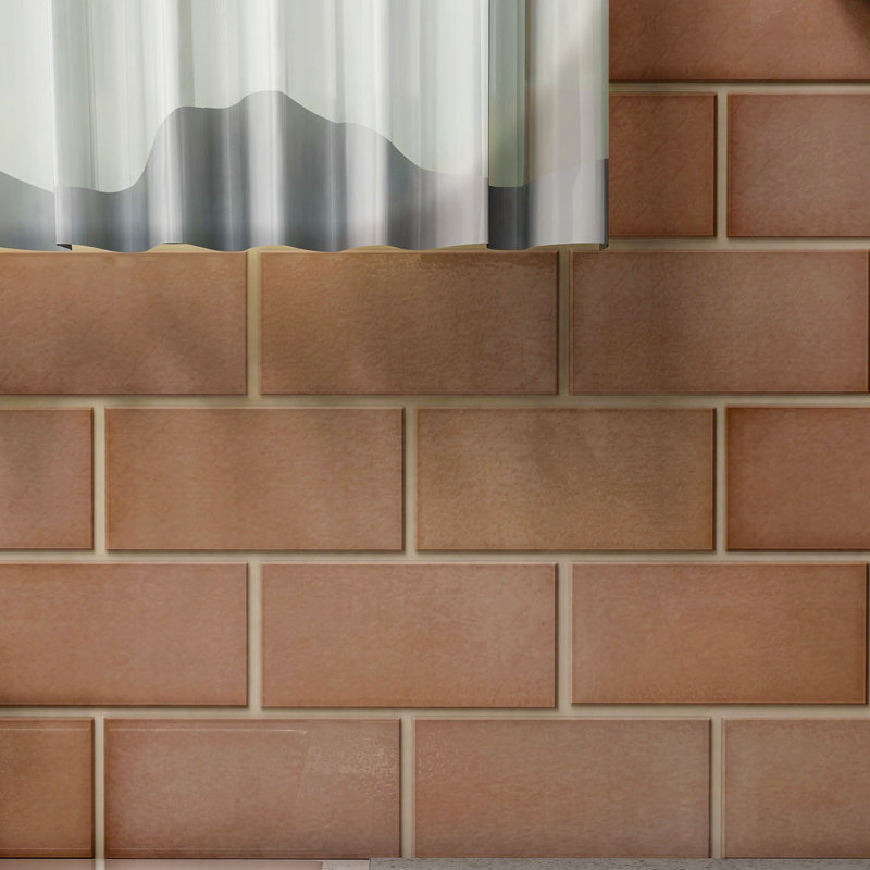 Vulcan 3 X 6 Stainless Steel And Porcelain Subway Tile In Copper Vulcan 3 X 6 Stainless Steel And Porcelain Subway Tile In Copper