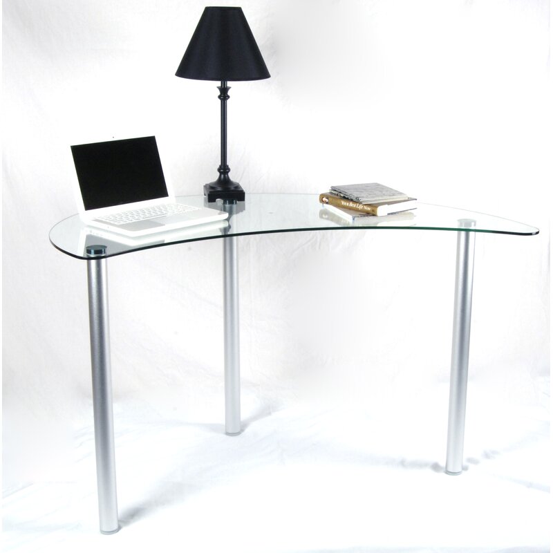 Orren Ellis Boylan Glass Corner Desk Reviews Wayfair