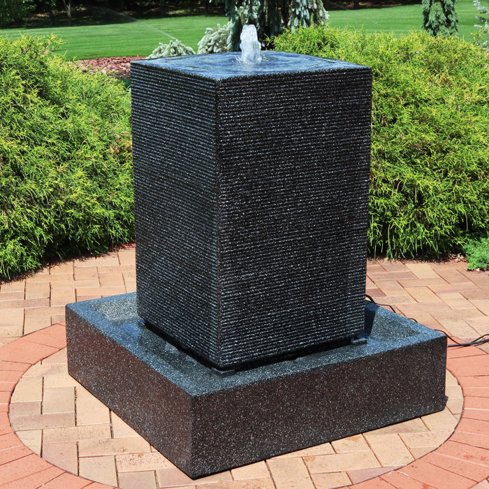 Skaggs Resin Pillar Outdoor Water Fountain With Led Light Skaggs Resin Pillar Outdoor Water Fountain With Led Light