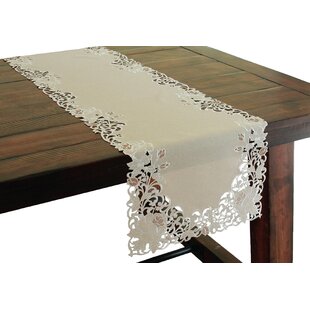 15 by 54 Xia Home Fashions Fairy Garden Embroidered Cutwork Spring Table Runner 