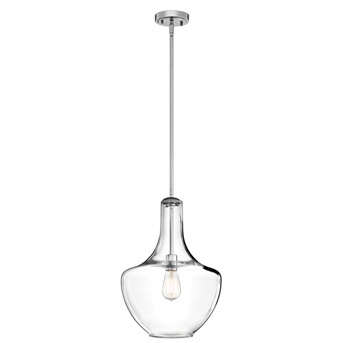 Plewak 1-Light Teardrop Pendant Ivy Bronx Finish: Chrome, Size: 50.8cm H x 35cm W x 35cm D