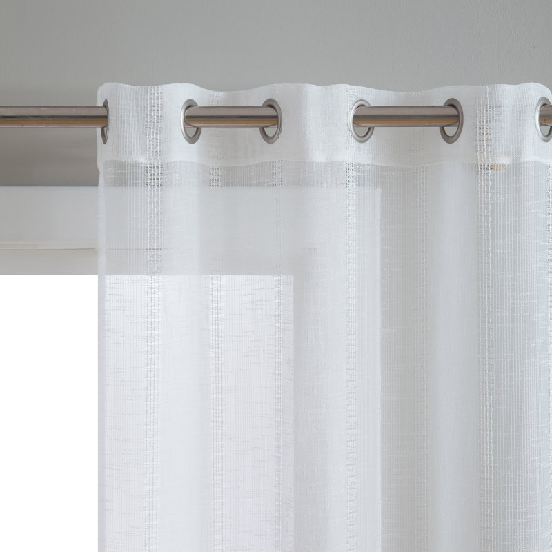Greyleigh Aaden Woven Solid Semi Sheer Grommet Curtain Panels