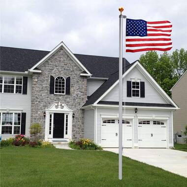 Residential or Commercial Flag Pole with Two-Position Bracket Stainless Steel Professional Flag Pole for House Garden Yard NQ 5 FT Flagpole Kit for American Flag 