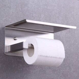 Wall Mounted Bathroom Pipe Toilet Paper Towel Roll Holder Stand Brushed Nickel 