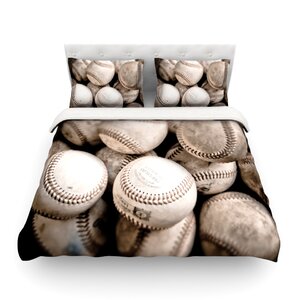 On the Mound Baseball by Debbra Obertanec Featherweight Duvet Cover