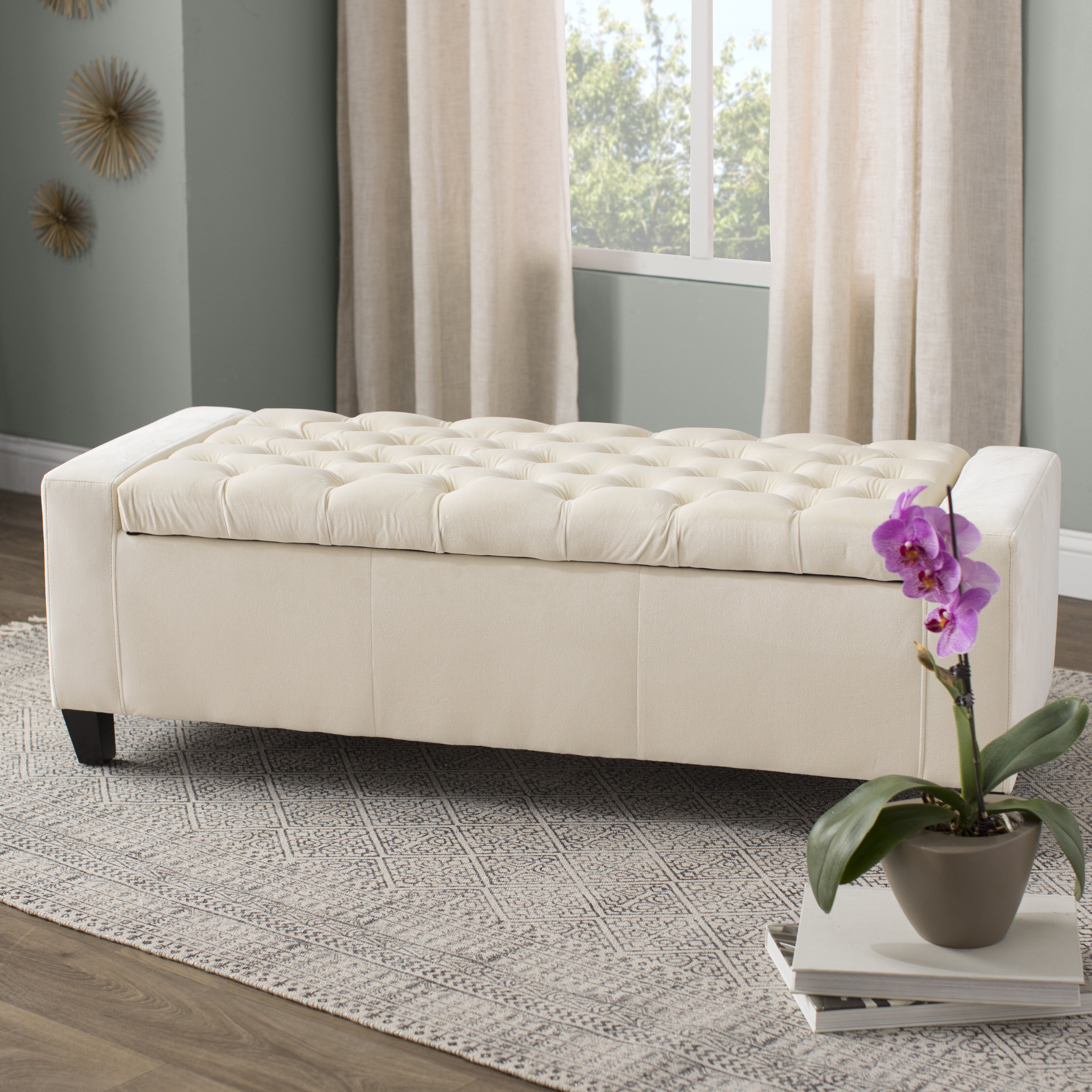 House Of Hampton Ilchester Upholstered Flip Top Storage Bench