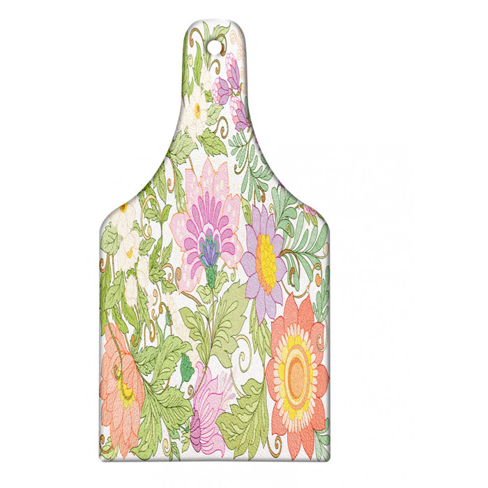 East Urban Home Glass Floral Cutting Board Wayfair
