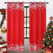 55x40''Christmas Curtains 2 Panels Set Window Drapes for Living Room Bedroom 