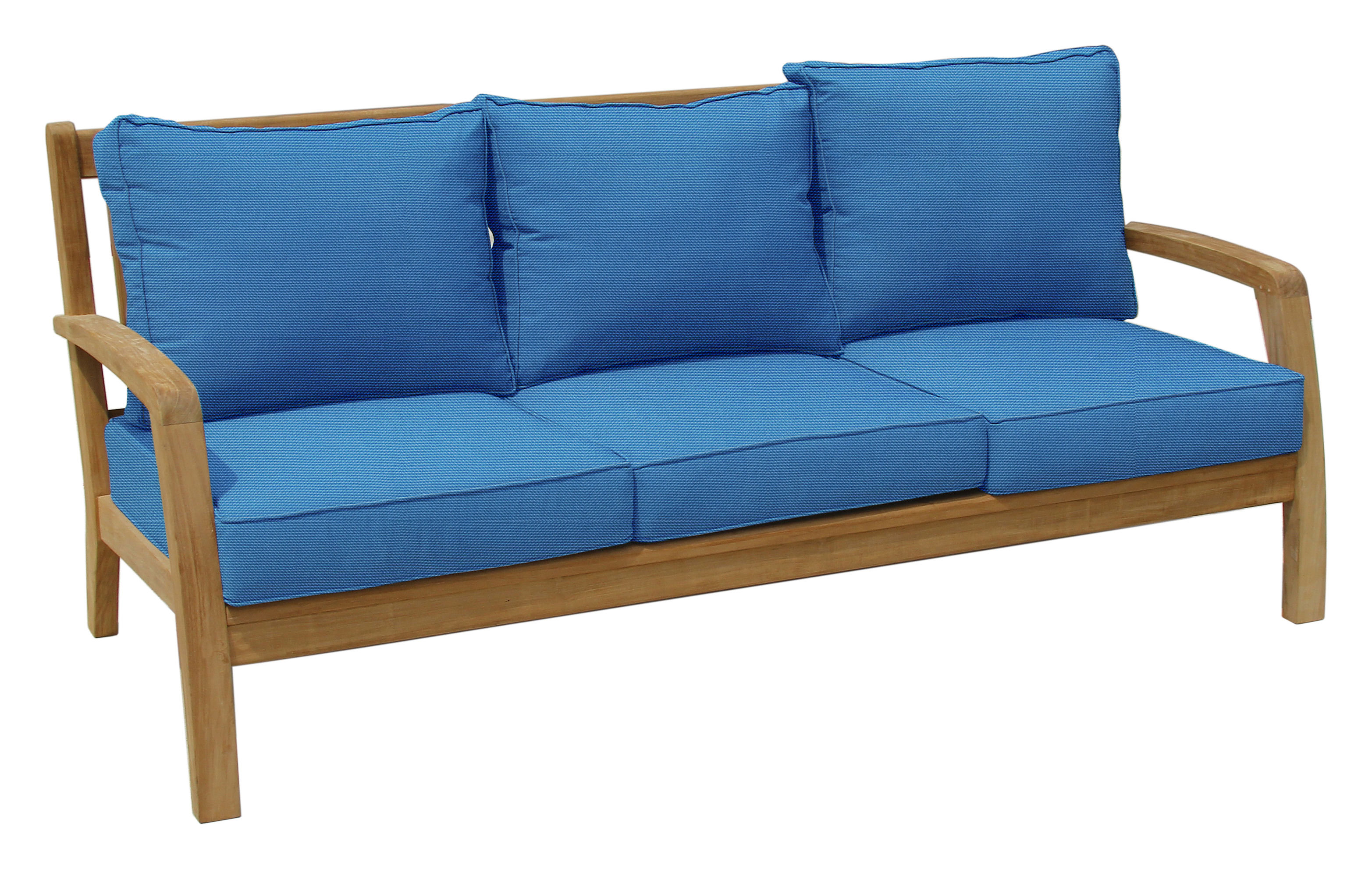 Douglas Nance Somerset Teak Patio Sofa With Sunbrella Cushions Wayfair