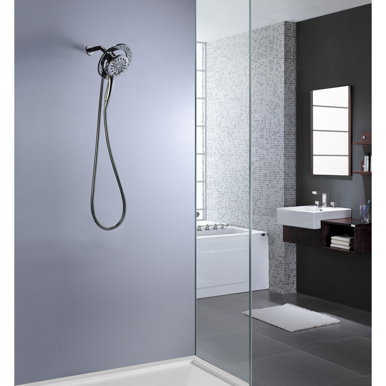 Anzzi Valkrie Two In One 3 Spray 7 48 In Dual Wall Mount Fixed And Handheld Shower Head In Polished Chrome And Magna Diverter Wayfair